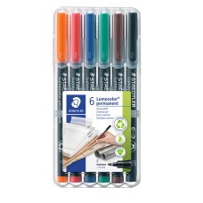 Комплект маркери Staedtler Lumocolor 318 OHP F, 6 цвята Комплект маркери Staedtler Lumocolor 318 OHP F, 6 цвята
