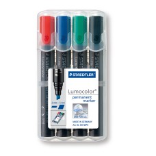 Комплект Маркери Staedtler Lumocolor 350,перм,скосен в 4цв Комплект Маркери Staedtler Lumocolor 350,перм,скосен в 4цв