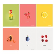 Тетрадка с телчета А5, 60 листа, широки редове, БГ, Fruits Тетрадка с телчета А5, 60 листа, широки редове, БГ, Fruits