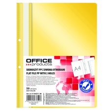 Папка Office Products с прозрачно лице с перф, жълта Папка Office Products с прозрачно лице с перф, жълта