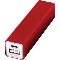 Външна прен. батерия,2200MAh, USB, алуминиева, червен