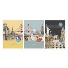 Тетрадка с телчета А5, 60 листа, ШР, БГ,City Break Тетрадка с телчета А5, 60 листа, ШР, БГ,City Break