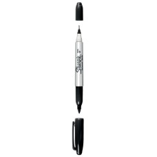 Перманентен маркер Sharpie Twin Tip, двувърх,черен