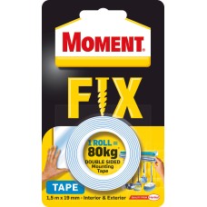 Двойнолепяща монтажна лента MomentFix1.5м x 19мм,80кг Двойнолепяща монтажна лента MomentFix1.5м x 19мм,80кг