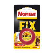 Двойнолепяща монтажна лента MomentFix1.5м x19мм,120кг Двойнолепяща монтажна лента MomentFix1.5м x19мм,120кг