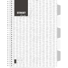 Тетрадка Street Pad, А4, спирaла, PP, 100л, малки квадратчета, бяла