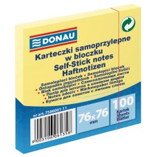 Самозал. листчета Donau 76х76mm, 100л, жълти