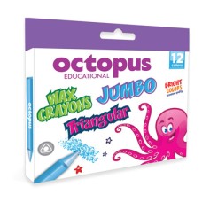Восъчни пастели Octopus Jumbo, 12 цвята
