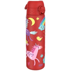 Бутилка за вода Ion8 Print, метална, 600ml, ЕДНОРОЗИ ЧЕРВЕНИ Бутилка за вода Ion8 Print, метална, 600ml, ЕДНОРОЗИ ЧЕРВЕНИ