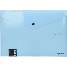 Папка с копче Optima, А4, пастелни цветове, асорти