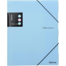 Папка с ластик Optima, А4, пастелни цветове, асорти