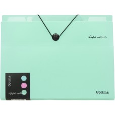 Папка Optima, А4, с 6 отделения, пастелни цветове, асорти