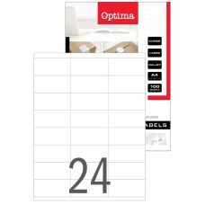 Етикети Optima, 70х35mm, 100 листа (2400бр) Етикети Optima, 70х35mm, 100 листа (2400бр)