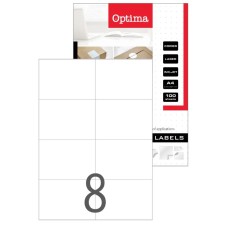 Етикети Optima, 105х74mm, 100 листа (800 бр) Етикети Optima, 105х74mm, 100 листа (800 бр)